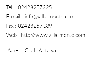 Hotel Villa Monte ral iletiim bilgileri